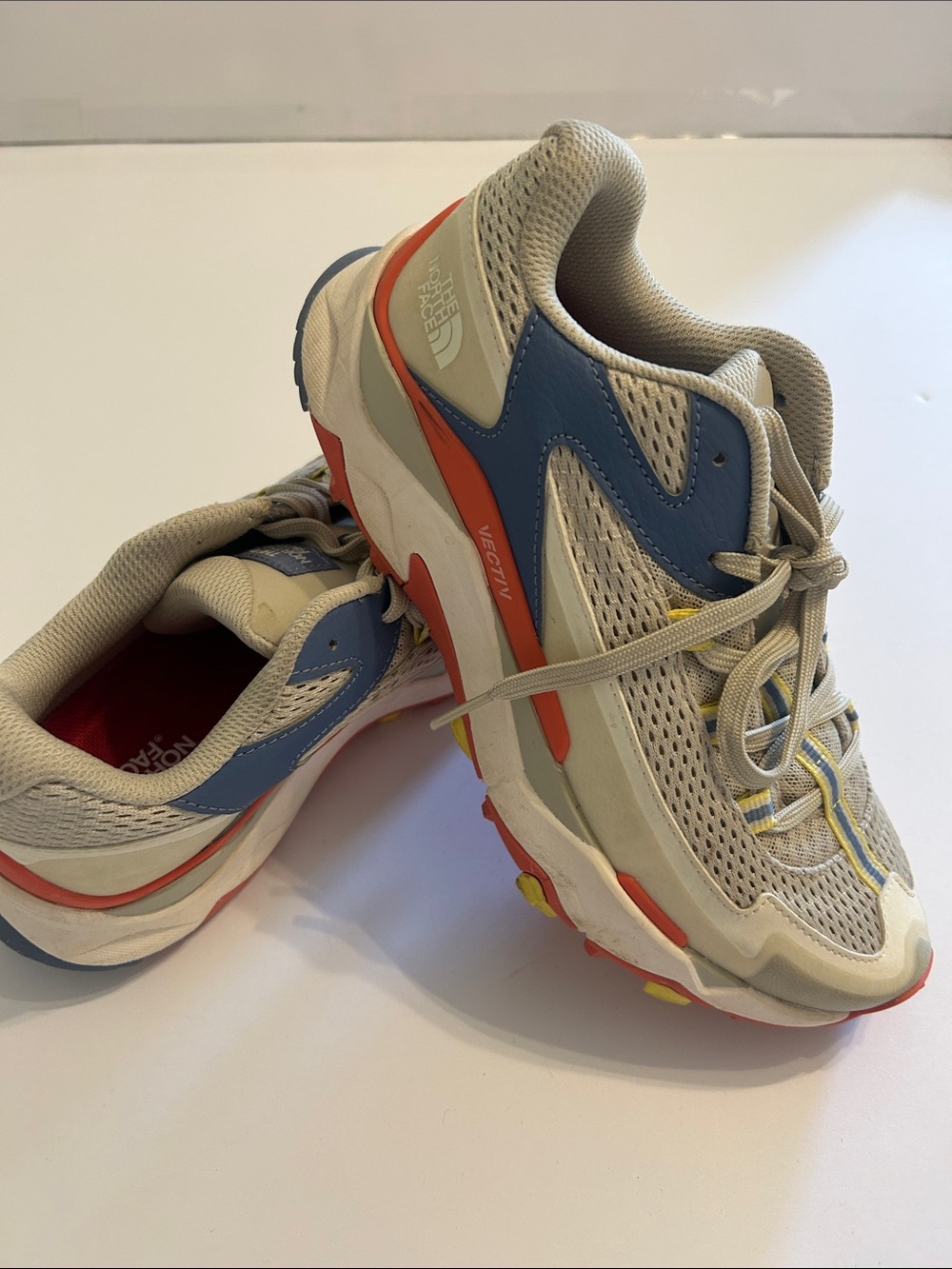 The North Face Beige, Blue & Orange Running Sneakers